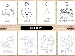 ABC and 123 Coloring Book for kids