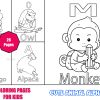 Cute Animal Alphabet ABC Coloring Pages