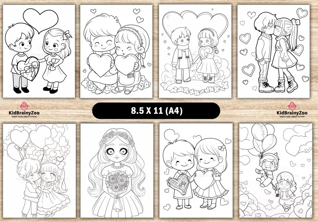 150 Cute Valentines Day Coloring Pages for kids