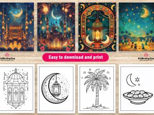 120 Eid Mubarak Coloring Pages for Kids