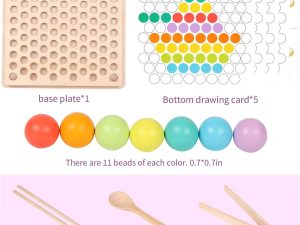 Wooden Peg Board Beads Game for Kids