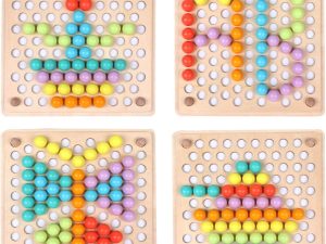 Wooden Peg Board Beads Game for Kids