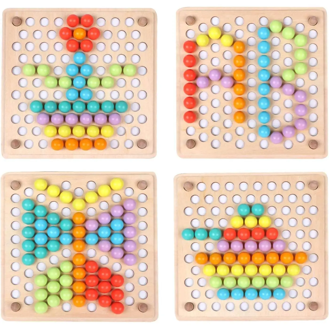 Wooden Peg Board Beads Game for Kids