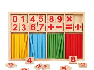 Wooden Montessori Math Toy, Kids Ages 3+, Counting, Number et Learning Toy