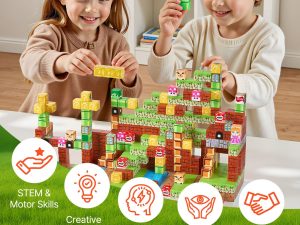 Magnetic Blocks 100 PCS Magnet Blocks Set STEM Montessori Sensory Toys