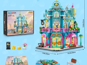 Castle Dairy Bakery Store Building Block Toy With Light