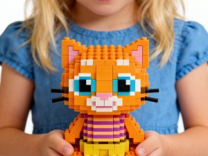 Cat Building Block-Brown