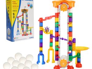 Marble Run Set, 153 PCS With Motorized Elevator, With 30 Plastic Marbles, Marble Maze Building Block Brain Game, Educational Learning Race Track STEM Toys, For Kids, Boys, Girls Ages 3 + Years