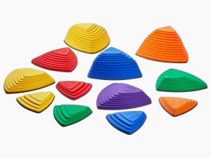 Balance Stepping Stones For Kids, 12 PCS, Up To 220 Lbs, Non-Slip Toddlers Sensory Stepping Stones, Obstacle Course Coordination Game Toys Indoor Or Outdoor Play For Children Aged 3 4 5 6 7 8+