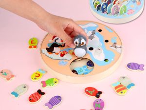 Magnetic Fishing Toy 3 Year Old Baby Puzzle Multifunctional Wooden